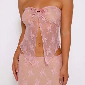 Princess Polly Pink Lace-Up Bra Intimates